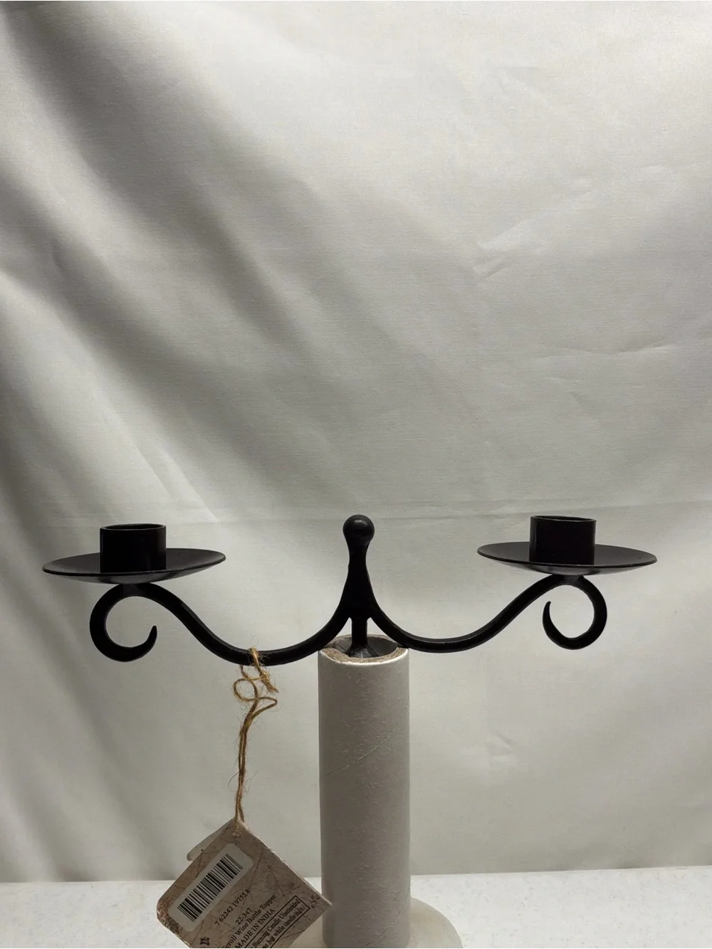 Bringier McConnell Scroll Metal Double Candle Wine Topper